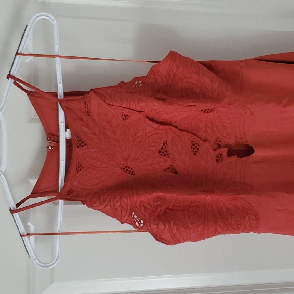 Astr The Label Rust Color Embroidered Halter Dres… - image 3